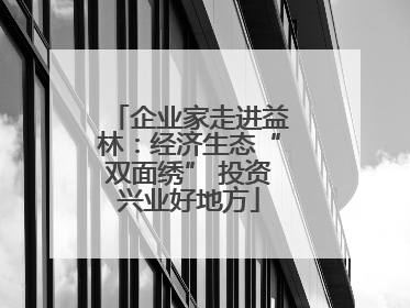 企业家走进益林：经济生态“双面绣” 投资兴业好地方
