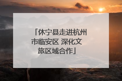 休宁县走进杭州市临安区 深化文旅区域合作