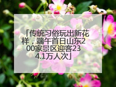 传统习俗玩出新花样，端午首日山东200家景区迎客234.1万人次