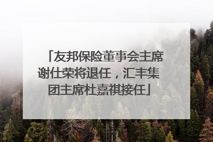 友邦保险董事会主席谢仕荣将退任，汇丰集团主席杜嘉祺接任