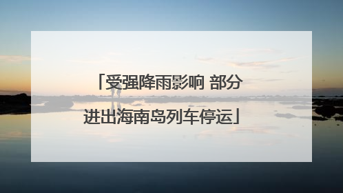 受强降雨影响 部分进出海南岛列车停运