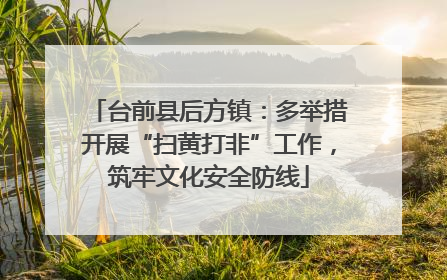 台前县后方镇：多举措开展“扫黄打非”工作，筑牢文化安全防线