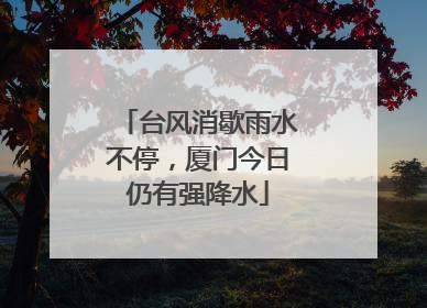 台风消歇雨水不停，厦门今日仍有强降水