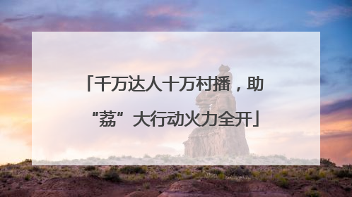 千万达人十万村播，助“荔”大行动火力全开