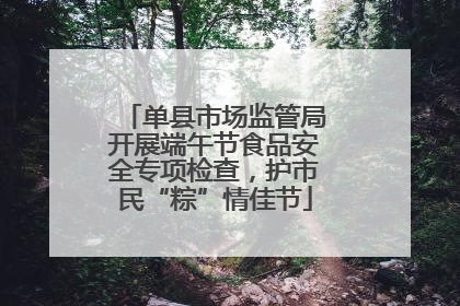 单县市场监管局开展端午节食品安全专项检查，护市民“粽”情佳节