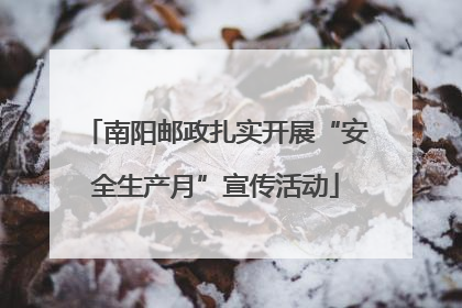 南阳邮政扎实开展“安全生产月”宣传活动
