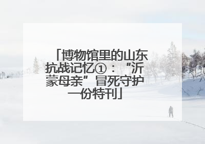 博物馆里的山东抗战记忆①：“沂蒙母亲”冒死守护一份特刊