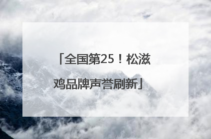 全国第25！松滋鸡品牌声誉刷新