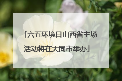 六五环境日山西省主场活动将在大同市举办