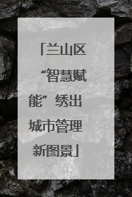 兰山区“智慧赋能”绣出城市管理新图景
