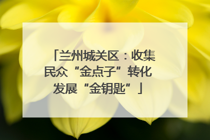 兰州城关区：收集民众“金点子”转化发展“金钥匙”