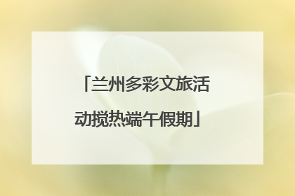 兰州多彩文旅活动搅热端午假期