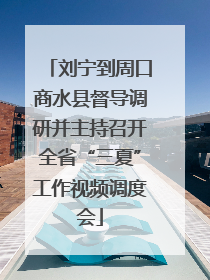 刘宁到周口商水县督导调研并主持召开全省“三夏”工作视频调度会