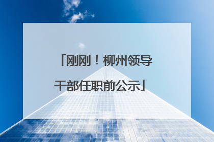 刚刚！柳州领导干部任职前公示