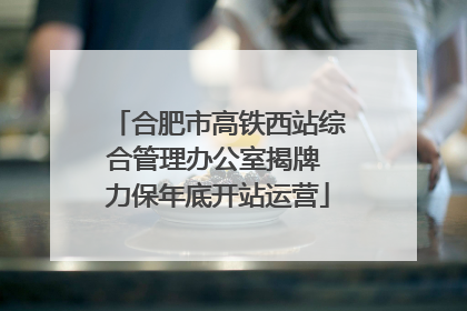 合肥市高铁西站综合管理办公室揭牌 力保年底开站运营