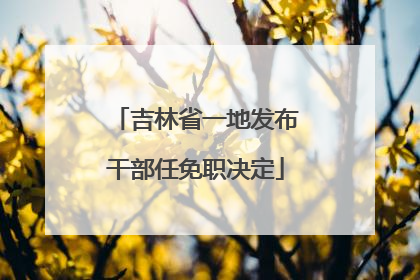 吉林省一地发布干部任免职决定