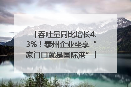 吞吐量同比增长4.3%！泰州企业坐享“家门口就是国际港”