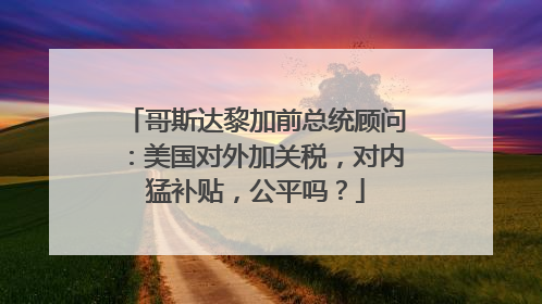 哥斯达黎加前总统顾问：美国对外加关税，对内猛补贴，公平吗？