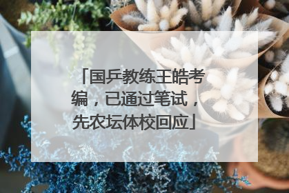 国乒教练王皓考编，已通过笔试，先农坛体校回应