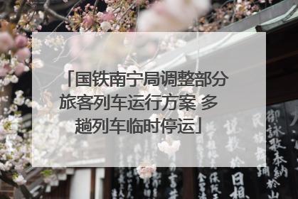 国铁南宁局调整部分旅客列车运行方案 多趟列车临时停运