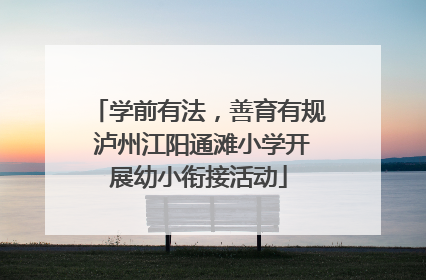 学前有法，善育有规 泸州江阳通滩小学开展幼小衔接活动