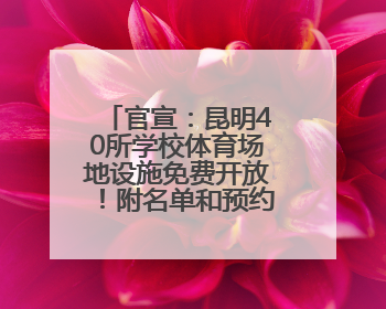 官宣：昆明40所学校体育场地设施免费开放！附名单和预约方式