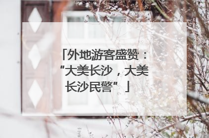 外地游客盛赞：“大美长沙，大美长沙民警”