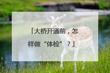 大桥开通前，怎样做“体检”？