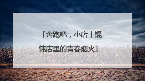 奔跑吧，小店丨馄饨店里的青春烟火