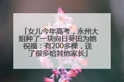 女儿今年高考，永州大姐种了一块向日葵田为她祝福：有200多棵，送了很多给其他家长