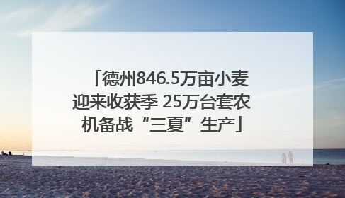德州846.5万亩小麦迎来收获季 25万台套农机备战“三夏”生产