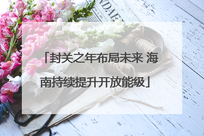 封关之年布局未来 海南持续提升开放能级
