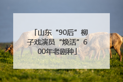 山东“90后”柳子戏演员“焕活”600年老剧种
