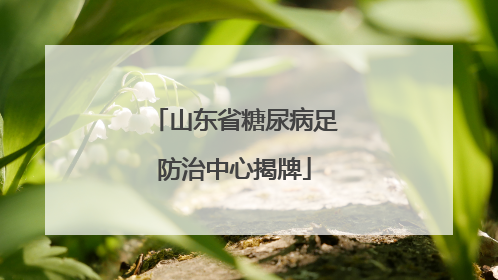 山东省糖尿病足防治中心揭牌