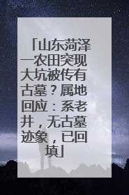 山东菏泽一农田突现大坑被传有古墓？属地回应：系老井，无古墓迹象，已回填