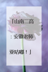 山南二高：安徽老师亚咕嘟！