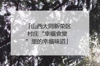 山西大同新荣区 村庄“幸福食堂”里的幸福味道