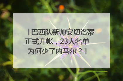 巴西队新帅安切洛蒂正式升帐，23人名单为何少了内马尔？
