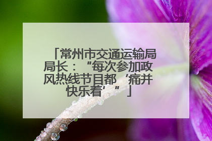 常州市交通运输局局长：“每次参加政风热线节目都‘痛并快乐着’”