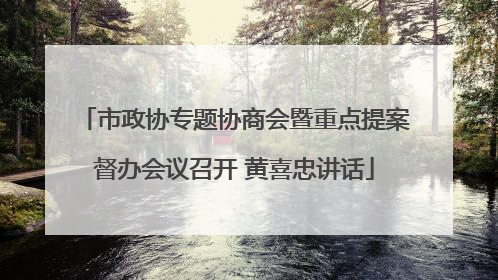 市政协专题协商会暨重点提案督办会议召开 黄喜忠讲话