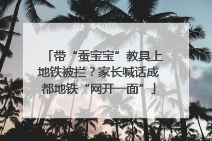 带“蚕宝宝”教具上地铁被拦？家长喊话成都地铁“网开一面”