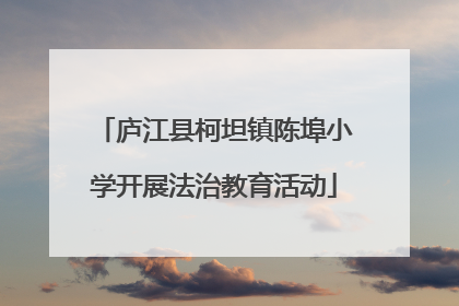 庐江县柯坦镇陈埠小学开展法治教育活动