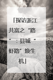 探访浙江共富之“路”：县城“虾路”焕生机