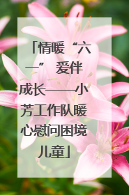 情暖“六一” 爱伴成长——小芳工作队暖心慰问困境儿童