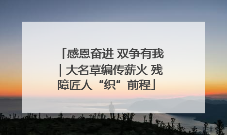 感恩奋进 双争有我｜大名草编传薪火 残障匠人“织”前程