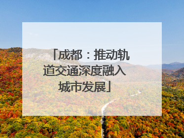 成都：推动轨道交通深度融入城市发展