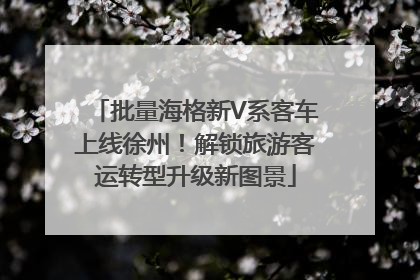 批量海格新V系客车上线徐州！解锁旅游客运转型升级新图景