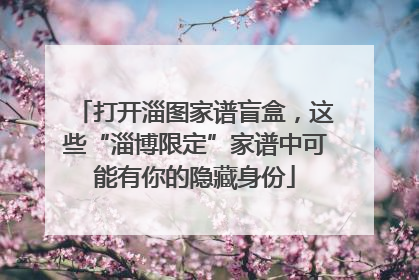 打开淄图家谱盲盒，这些“淄博限定”家谱中可能有你的隐藏身份