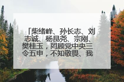 柴绪峰、孙长志、刘志诚、杨昆尧、宗刚、樊桂玉，罔顾党中央三令五申，不知敬畏、我行我素、肆意妄为！