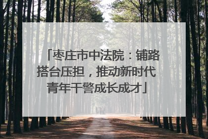 枣庄市中法院：铺路搭台压担，推动新时代青年干警成长成才